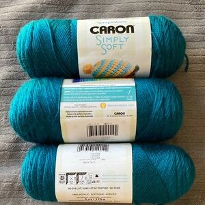 3 Skeins of Caron Simply Soft in Pagoda (Teal)